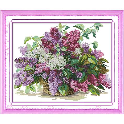 Free cross stitch, counted embroidery patterns. Free Ship!! Lilac Counted Cross Stitch 11 14CT Cross ...