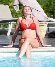 Amy Hart In A Fiery Red Bikini On Holiday In Portugal Aznude