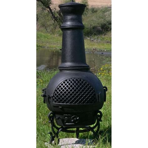 The Blue Rooster Gatsby Style Cast Aluminum Chiminea With Propane Gas