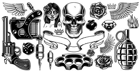 Set Of Tattoo Art 539255 Vector Art At Vecteezy