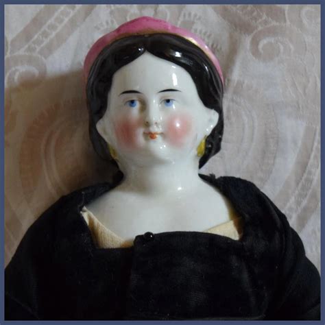 Fabulous And Rare German Glazed Porcelain China Head Doll With Unusual