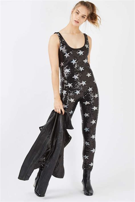 Star Sequin Catsuit By Jaded London Clothes Fashion Cold Shoulder