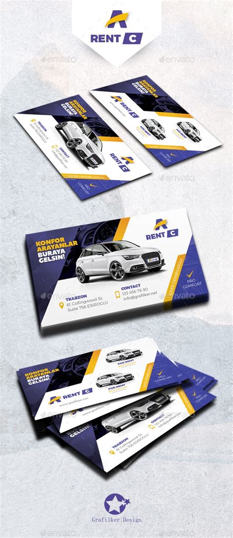 Rent A Car Business Card Templates Print Templates Graphicriver