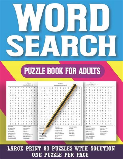 Word Search Puzzle Book For Adults Puzzle Book For