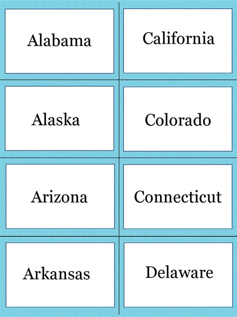 States And Capitals Printable Flashcards Free Printable Calendar