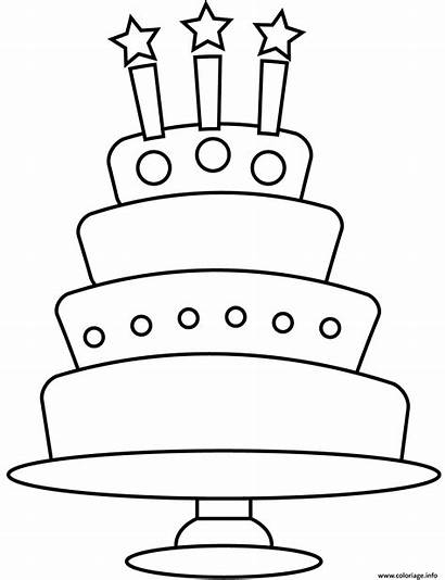 Cake Coloring Birthday Gateau Anniversaire Coloriage Candles