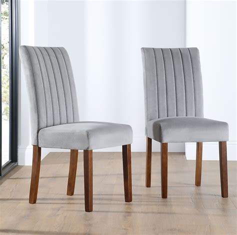 Modern dining chairs at 2modern. Salisbury Grey Velvet Dining Chair (Dark Leg) | Furniture ...