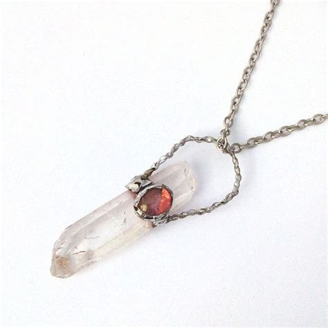 Raw Crystal Necklace Clear Quartz Necklace Natural Stone Necklace