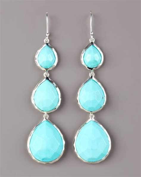 Ippolita Turquoise Triple Teardrop Earrings In Blue Lyst