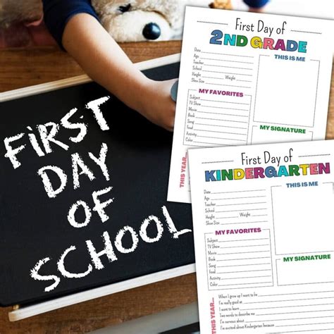 Free Printable First Day Of School Interview For Kids Prek To 12th Grade