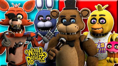freddy bonnie chica and foxy play would you rather youtube