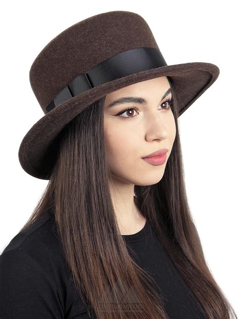 Ультрамодная шляпа канотье из шерстяного фетра Фешн Шляпа Для женщин