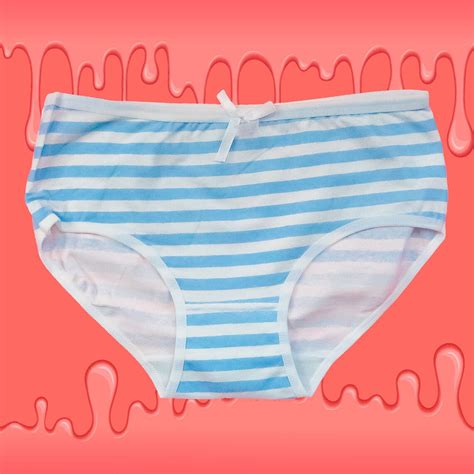 Lewd Blue Cosplay Panties Striped Underwear Anime Sexy Etsy