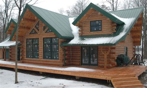 Log Cabin Modular Homes Log Cabin Home With Metal Roof