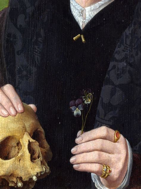 Follower Of Jan Van Scorel A Man With A Pansy And A Skull 1535
