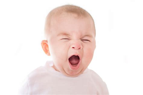 Baby Boy Yawns Isolated On White Background Stock Photo Download