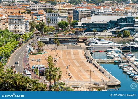 Aerial View Of Downtown City Of Cannes Editorial Photography Image Of
