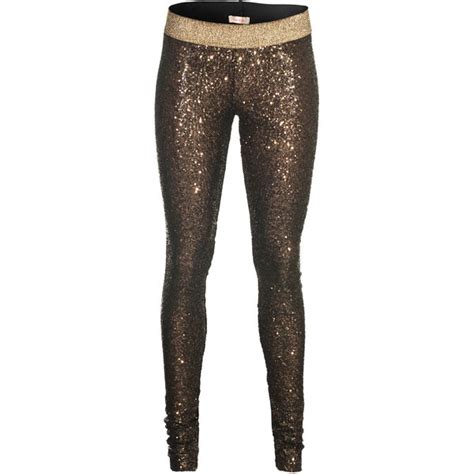 Sass One By One Gold Sequin Leggings Liked On Polyvore Clothes Design