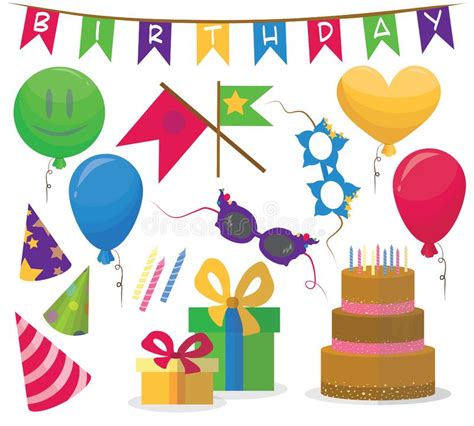 Set Of Birthday Party Elements Eps 10 Stock Illustration