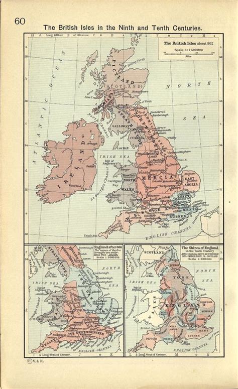 Map Of The Shires Of England In The Tenth Century Ex
