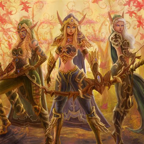 Windrunner Sisters Alleria Sylvanas Vereesa By Nebojsa Obardovic Illustration Concept