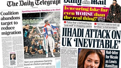 Newspaper Headlines Scrapped Migration Targets And Jihadist Attack