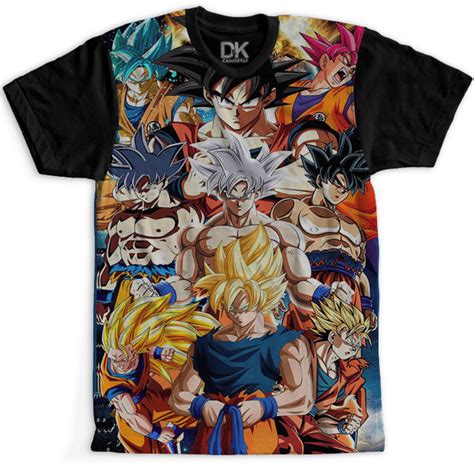 Camisa Camiseta Personalizada Goku Transformações Evolução Elo7