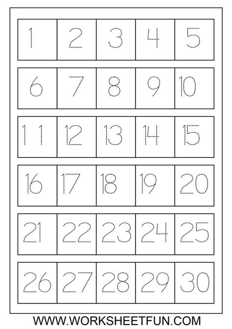 Number Worksheets For Kindergarten 1 30 Matematik Okuma Ve Eğitim