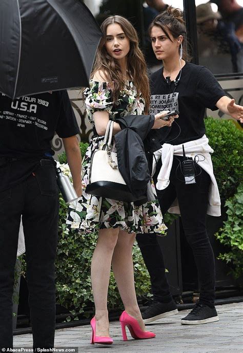 Lily Collins Looks Chic In Two Ensembles For Emily In Paris Filming