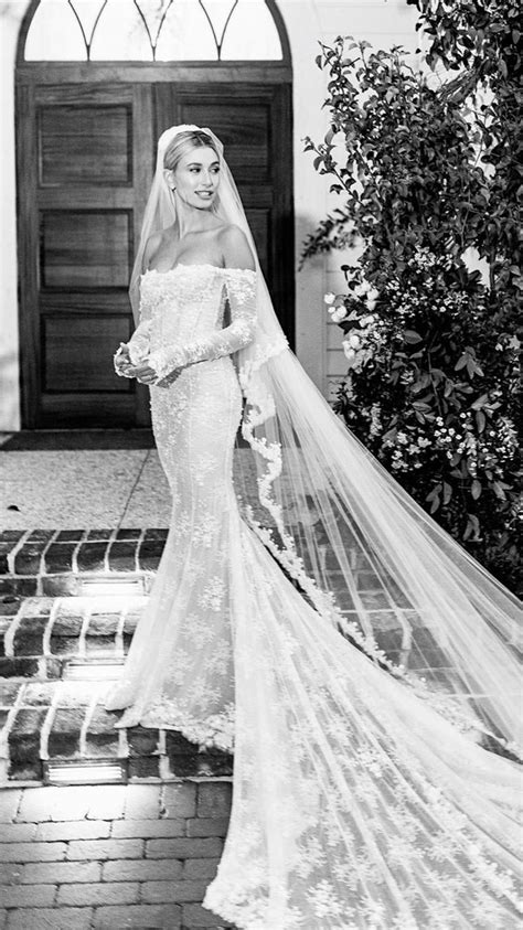 Hailey Biebers Stunning Custom Wedding Dress From Virgil Abloh 🤍 How