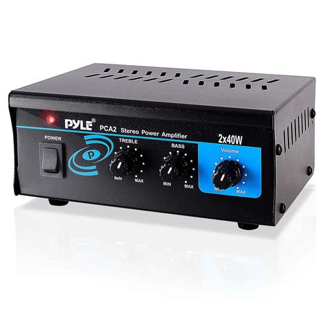 Pyle Pca2 Stereo Power Amplifier Compact Audio Amp With Rca