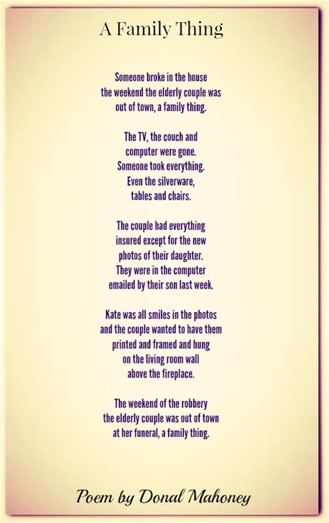 A Family Thing-Donal Mahoney | Family Poems