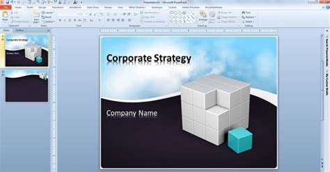 Free Business Powerpoint Template With Animated Clouds Video And 3d Cube