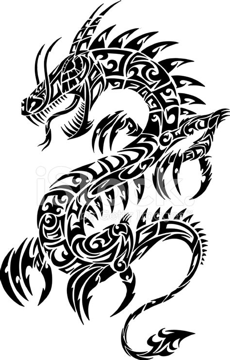 Tribal Dragon Tattoo Stock Vector