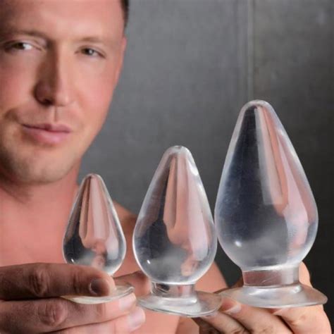 Triple Cones 3 Piece Anal Plug Set Clear Sex Toy Hotmovies