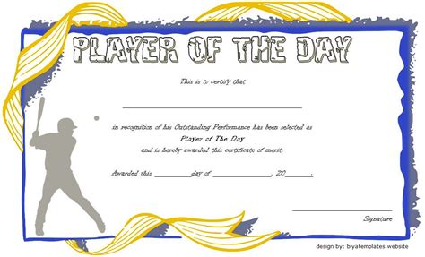 Best Player Of The Day Certificate Template In 2021 Certificate