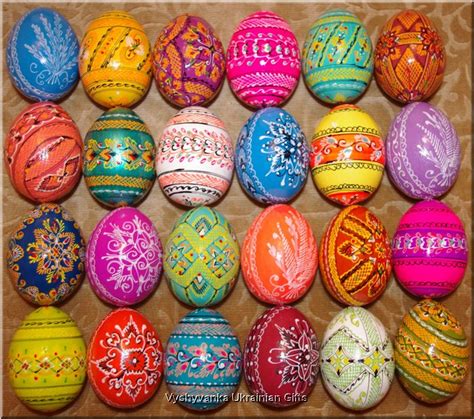 Two Dozen Hand Painted Wooden Easter Eggs Pysanky Wp1898