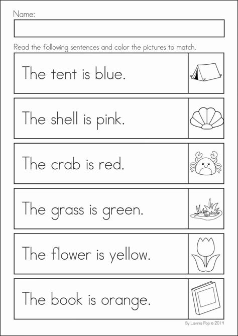 Reading And Coloring Worksheet
