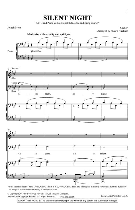 Mercyme Silent Night Sheet Music Notes Chords Download Printable Piano Vocal Guitar Right