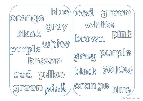 Color By Name General Readin English Esl Powerpoints