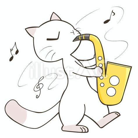 Free Vectors Cat Playing The Saxophone