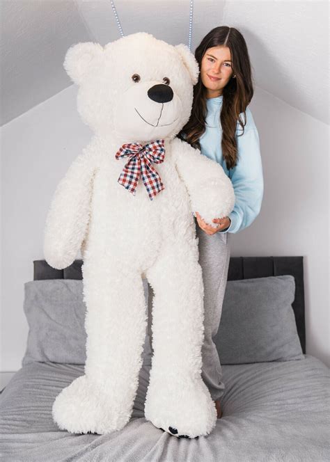 Giant White Teddy Bear Soft Premium Quality Big 54 Inches Huge Stuffed