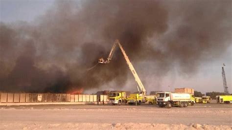 Video Firefighter Injured During Massive Warehouse Blaze In Uae News