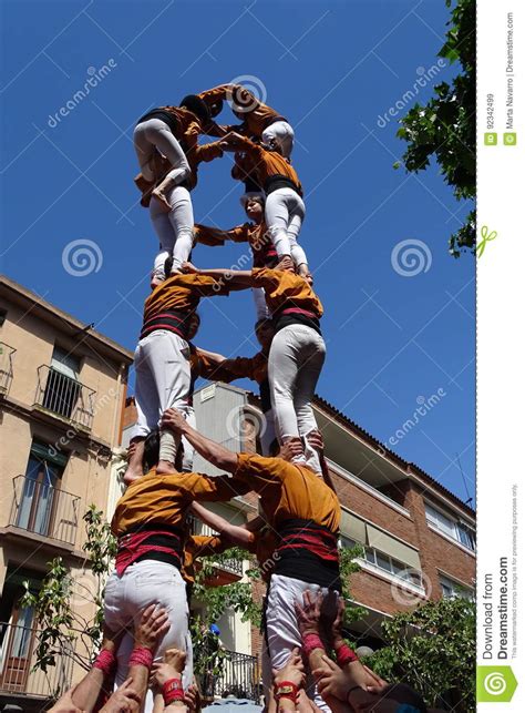 Castellers Human Tower From Catalonia Spain Editorial Stock Image