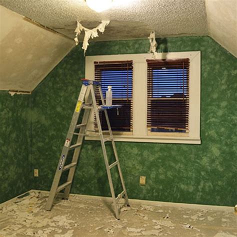 Popcorn ceiling repair can be a challenge for homeowners. How to Remove Popcorn Ceiling | Removing popcorn ceiling ...