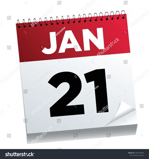 January 21st On A Calendar Page Illustrated Royalty Free Stock