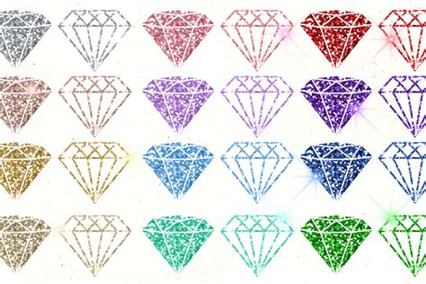 Glittering Diamonds Clipart Diamond Glitter Clip Art With Etsy