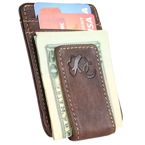 Mens Leather Front Pocket Wallet With Money Clip