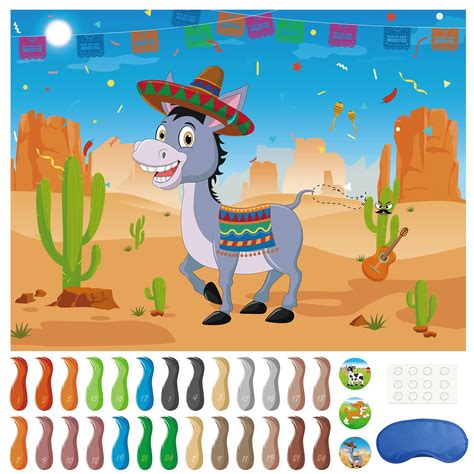 Buy Morcheiong Pin The Tail On The Donkey Game With 48 Tails Mexican