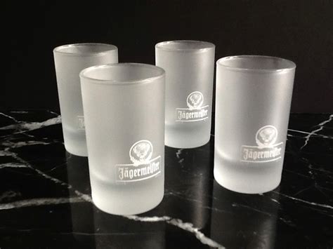 Jagermeister Shot Glasses Set Of 4 Made In Germany Frosted